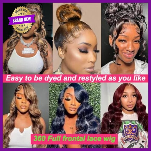 360 Lace Front Human Hair Wig, 26 Inch Body Wave, Medium Cap Size main image 6